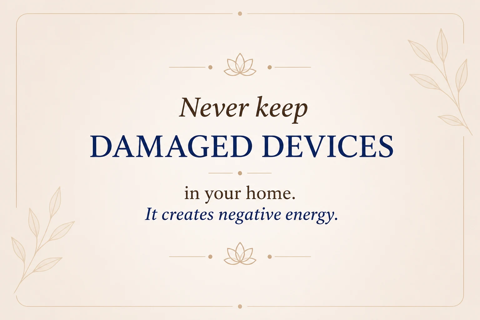 Vastu tip to avoid damaged devices at home