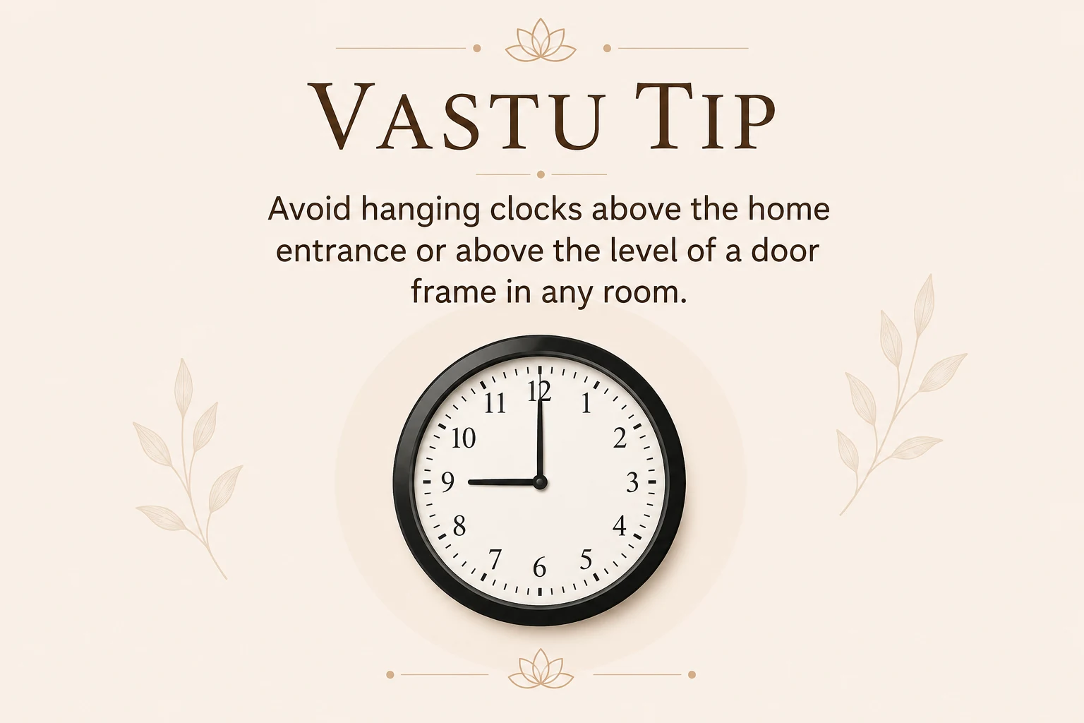 Wall clock placement guidelines avoiding door frames
